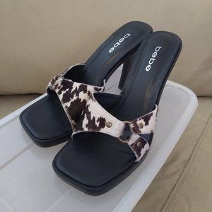 Bebe leather and fur heels - Size 7.5